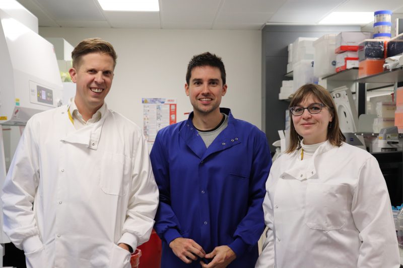 Jorge (centre) with PCR staff